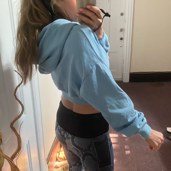 NWOT Tracy Anderson Heart Pounding Cotton Crop Hoodie Sz S - Picture 7 of 8